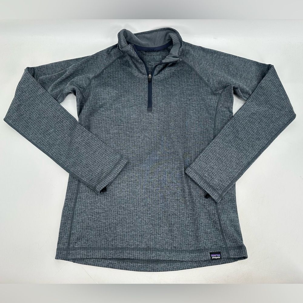Patagonia Kids Capilene Heavyweight Baselayer 1/4 Zip Pullover Gray Large 12